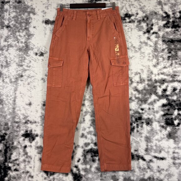 American Eagle Outfitters Pants - New American Eagle High Rise Straight Jeans Cargo Womens Size 6 Orange Y2K Hippi